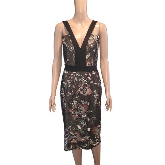 dress the population aspen dress Dress the Population | Dresses | New Dress The Population Size S Aspen  Floral Midi Sequin Bodycon Dress